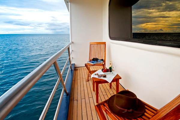 First Class Galapagos Cruise - Ocean Spray Catamaran - Cabin Balcony 2