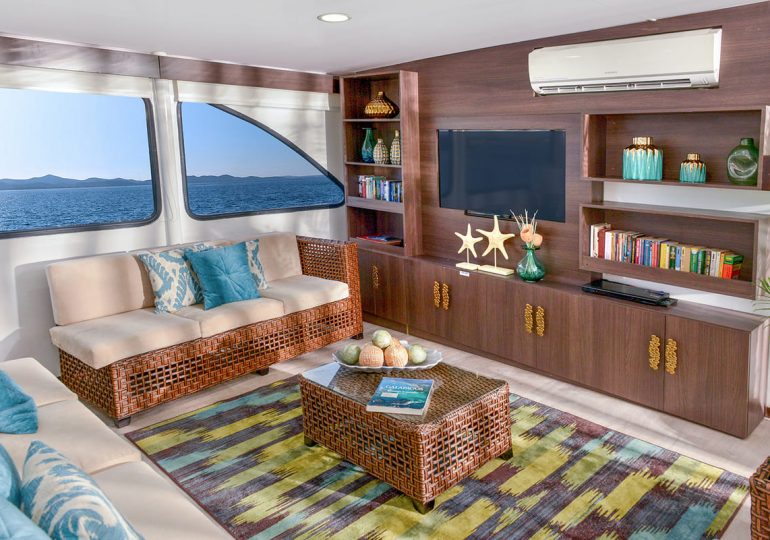 Ecogalaxy Galapagos Cruise Catamaran - Guest Lounge